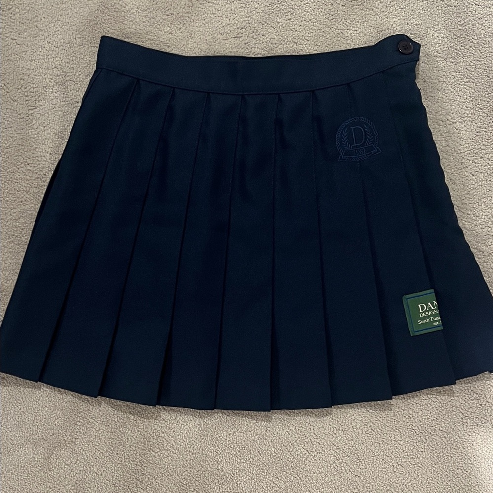 Danzy Dark Blue Pleated mini Skirt